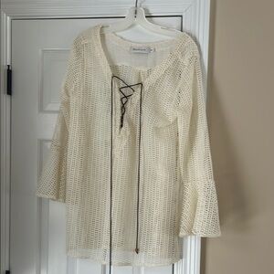 Free People Cream Crochet Tunic